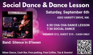 A cha cha dance lesson and a social dance to the Silence In B'tween band